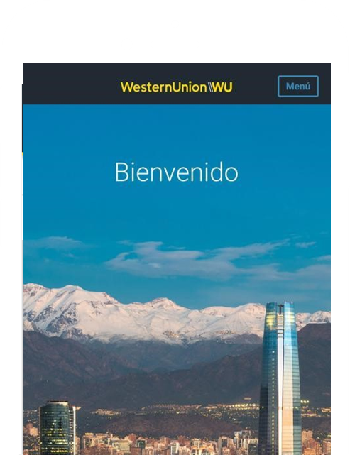 Aplicación Western Union en teléfono inteligente