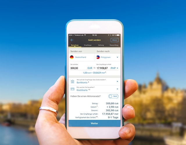 Hand with mobile phone