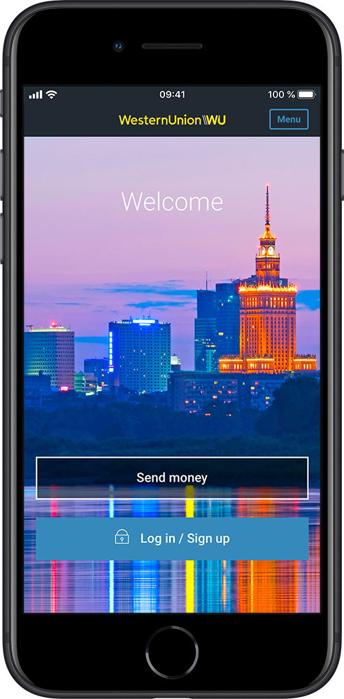 Application screen - send money
