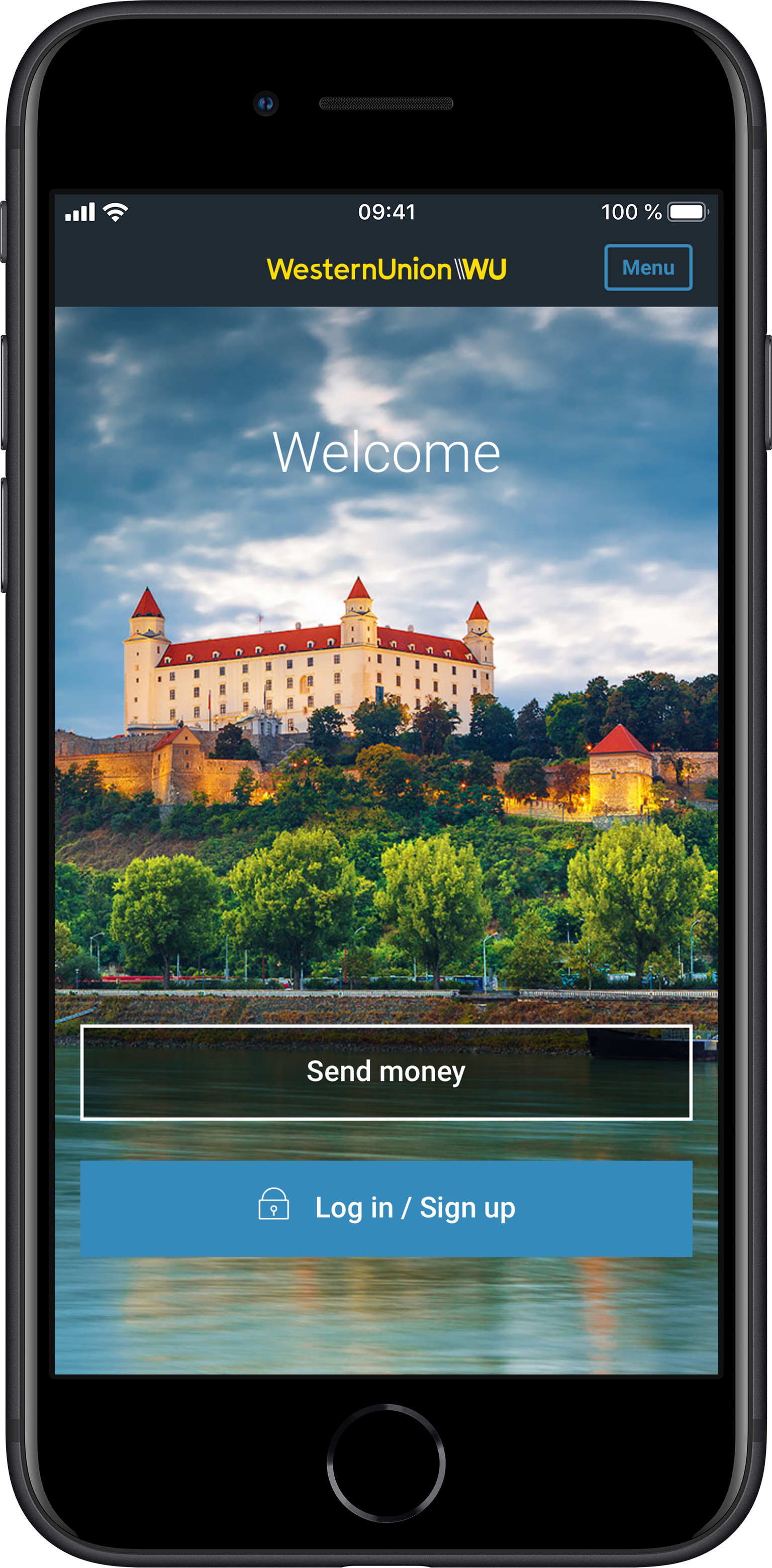 Application screen - send money