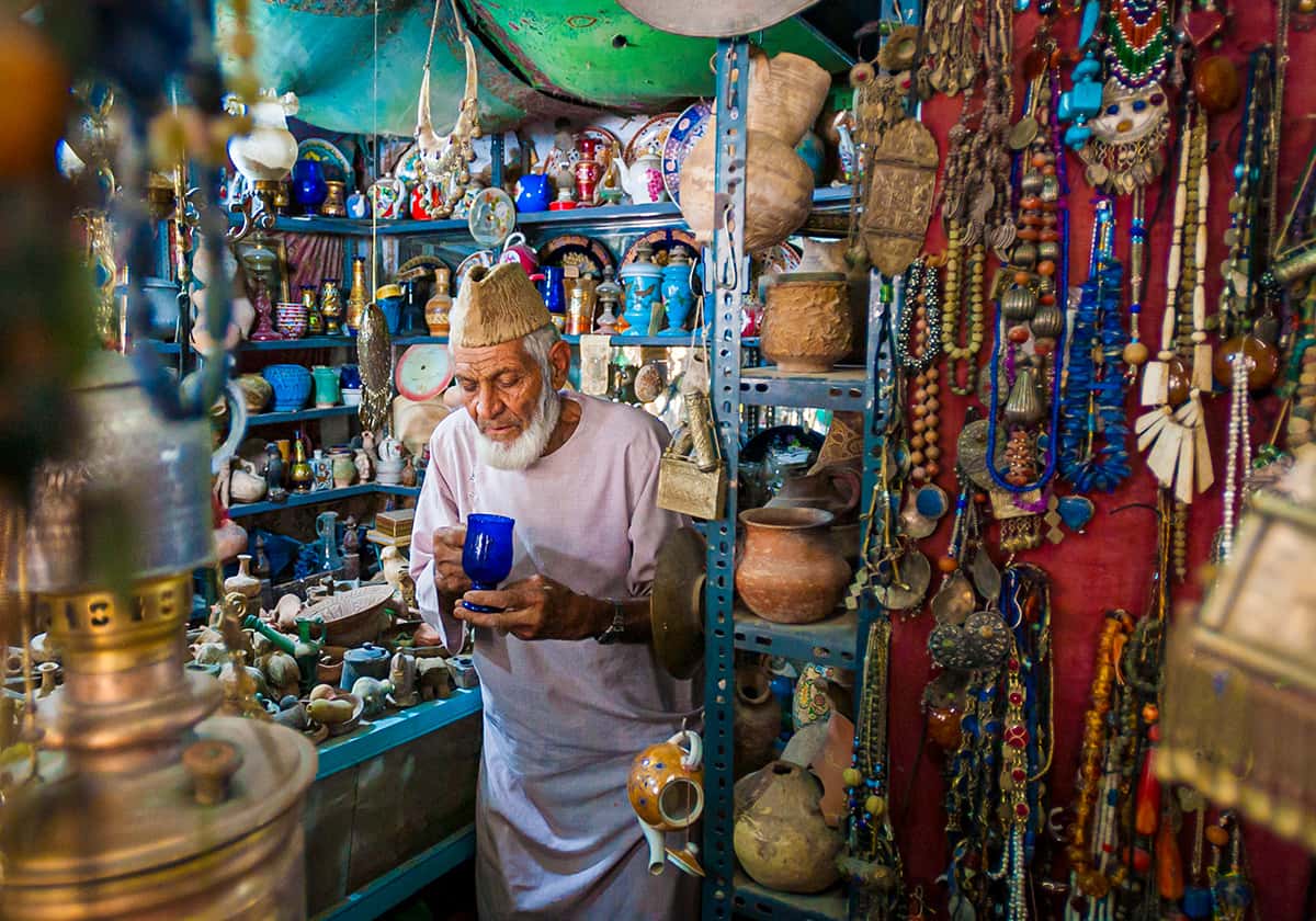 Afghani man working in shop