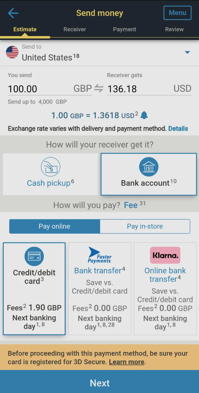Editing FX rate alert
