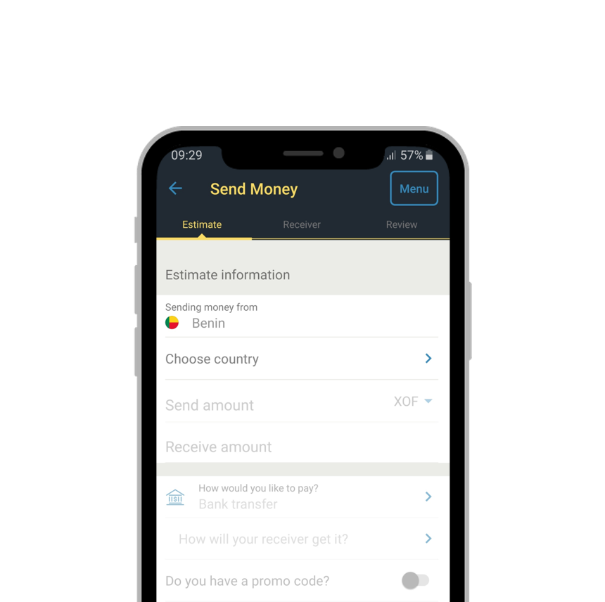 Transfer money around the world using Western Union mobile app